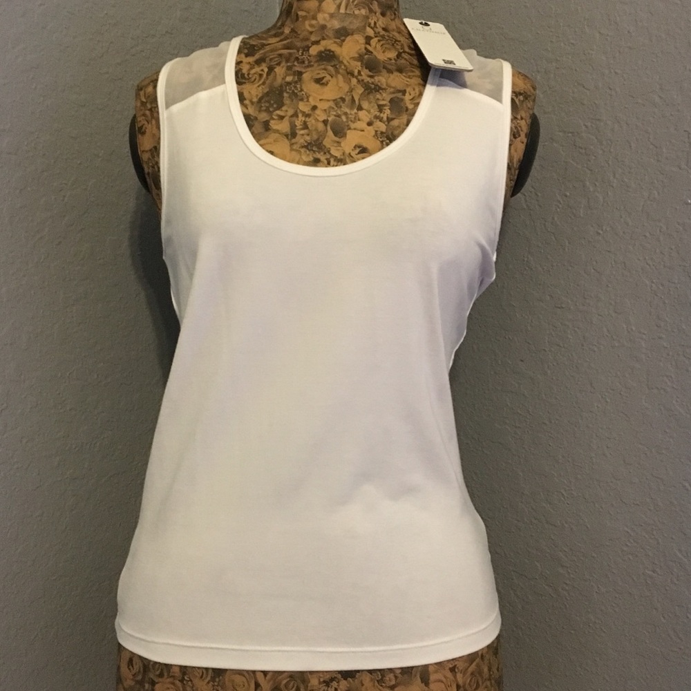 Anatomie white mesh tank shirt size small